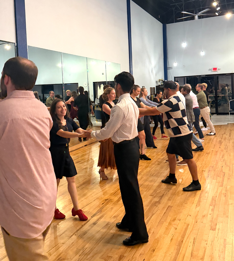 Group dance class practice at Arthur Murray Lakewood Ranch